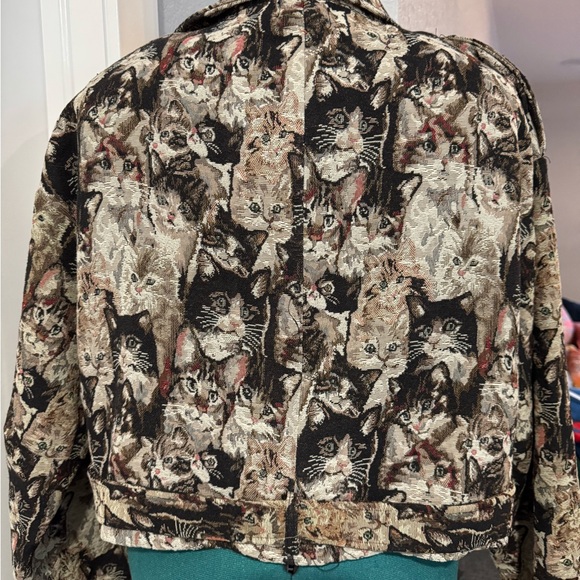Cat Lady Women's jacquard Moto Jacket - Picture 6 of 7